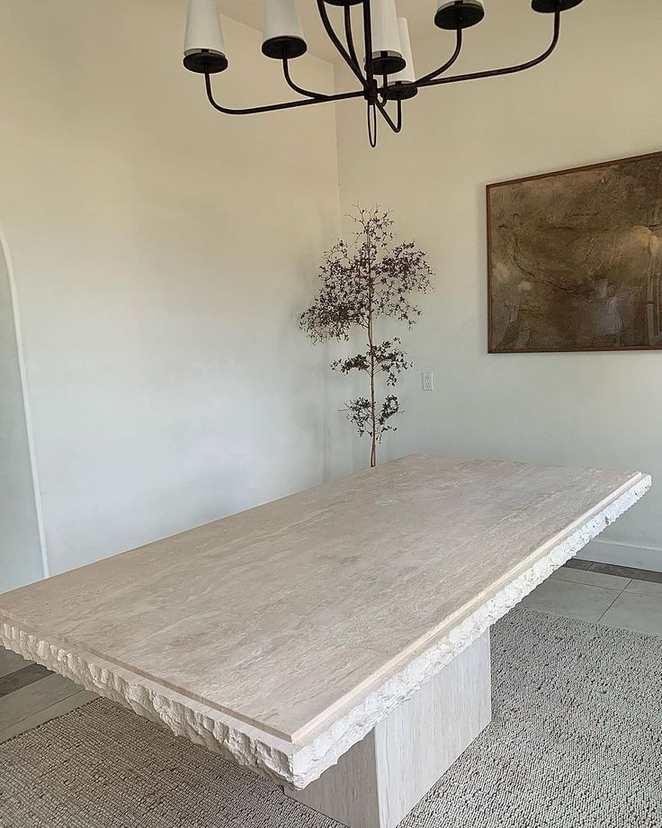 Raw Edge Natural Stone Dining Table