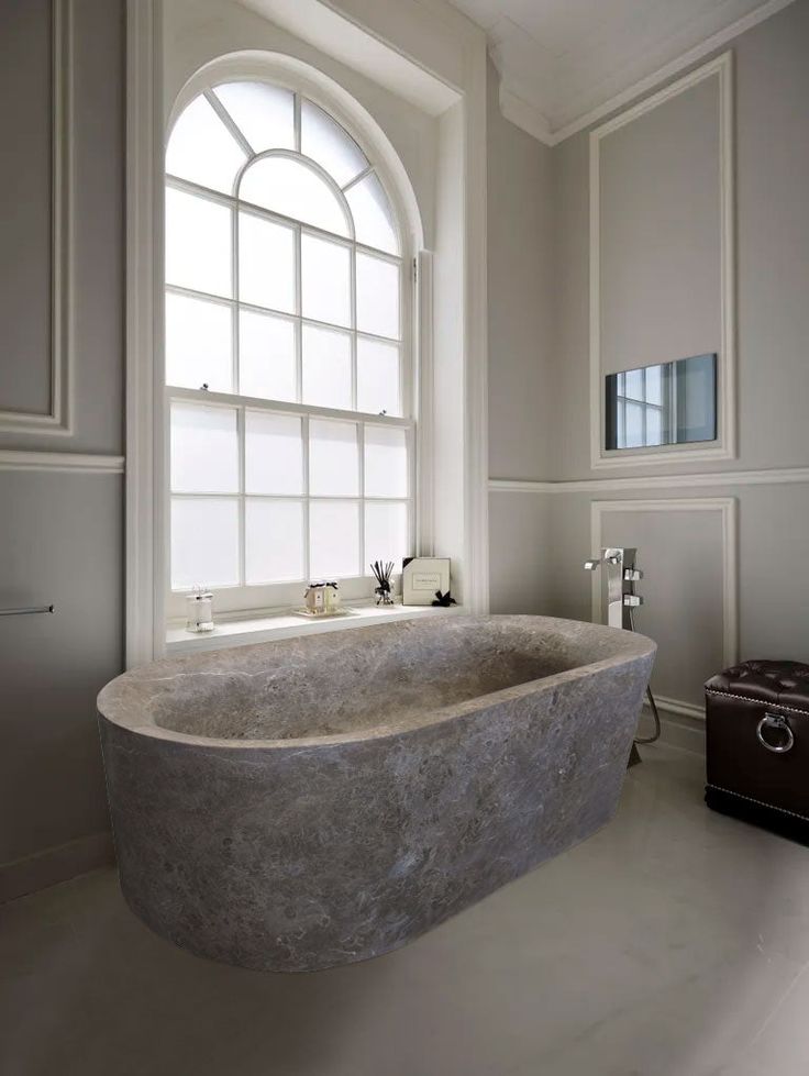 Grey Marble Freestanding Bathtub