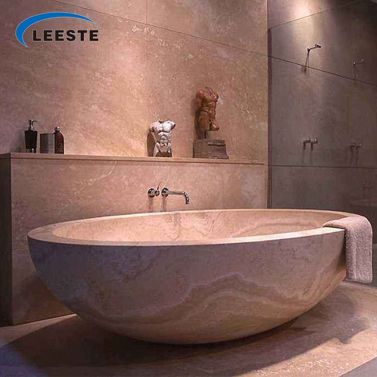 Luxe Travertine Stone Bathtub