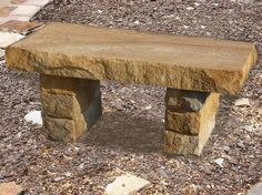 Rustic Stone Garden Bench