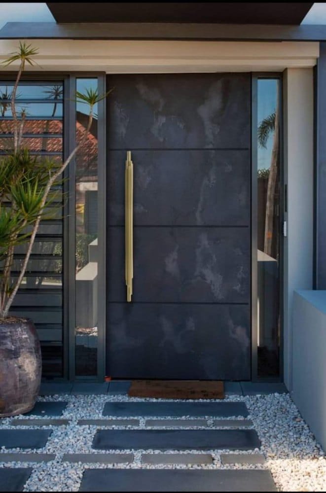 Black Rustic Stone Veneer Door (Customized Size)