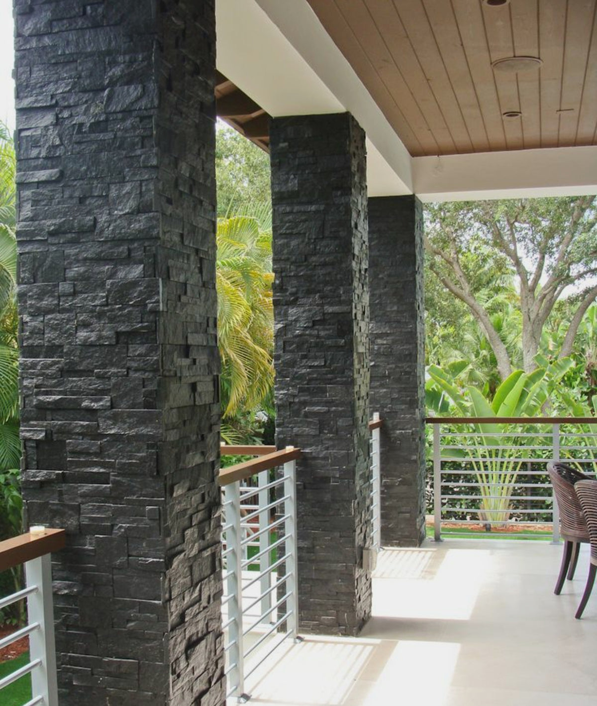 Black Slate Piller Cladding