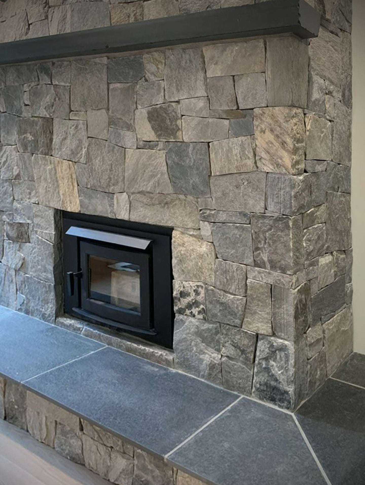 M Black Fireplace Cladding (Random Size)