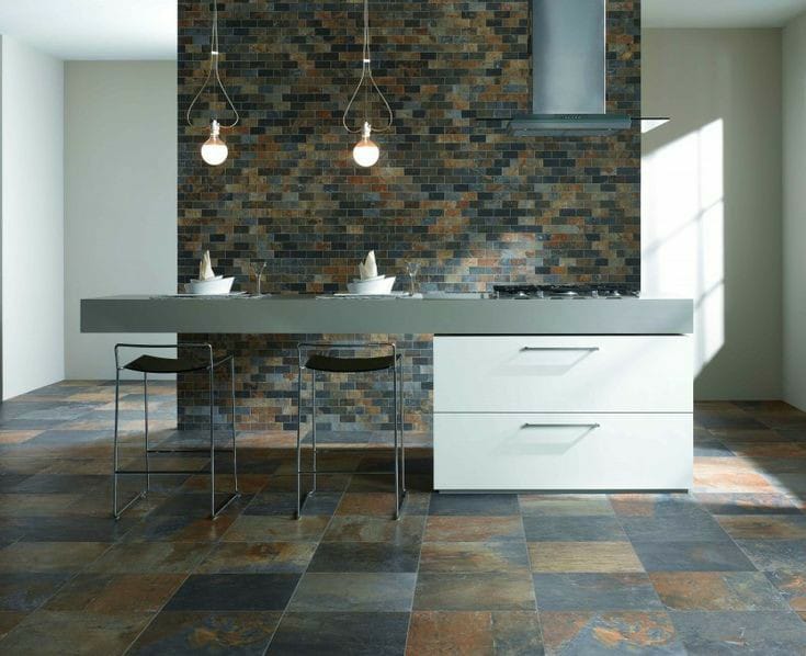 Sunset Multi Slate Kitchen Flooring (Customized Size)