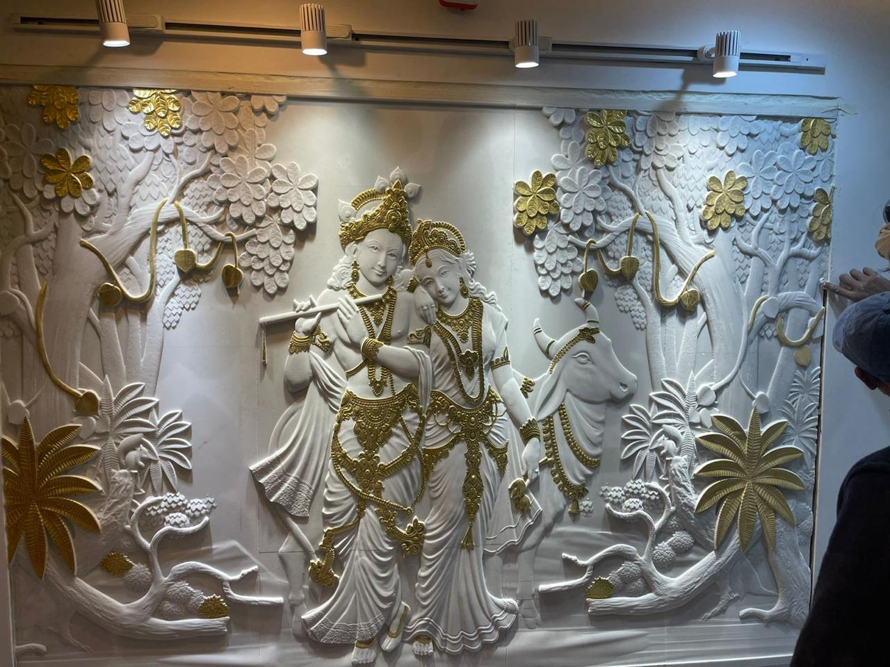 Divine Harmony – 3D Lord Krishna Wall (₹1800/sq. ft)