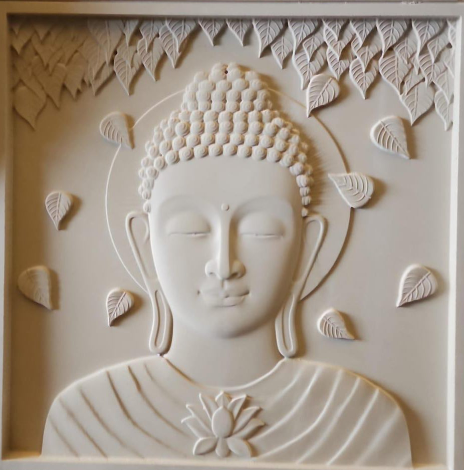 Tranquil Buddha – 3D Wall Art for Peace & Serenity (₹1300/sq. ft)
