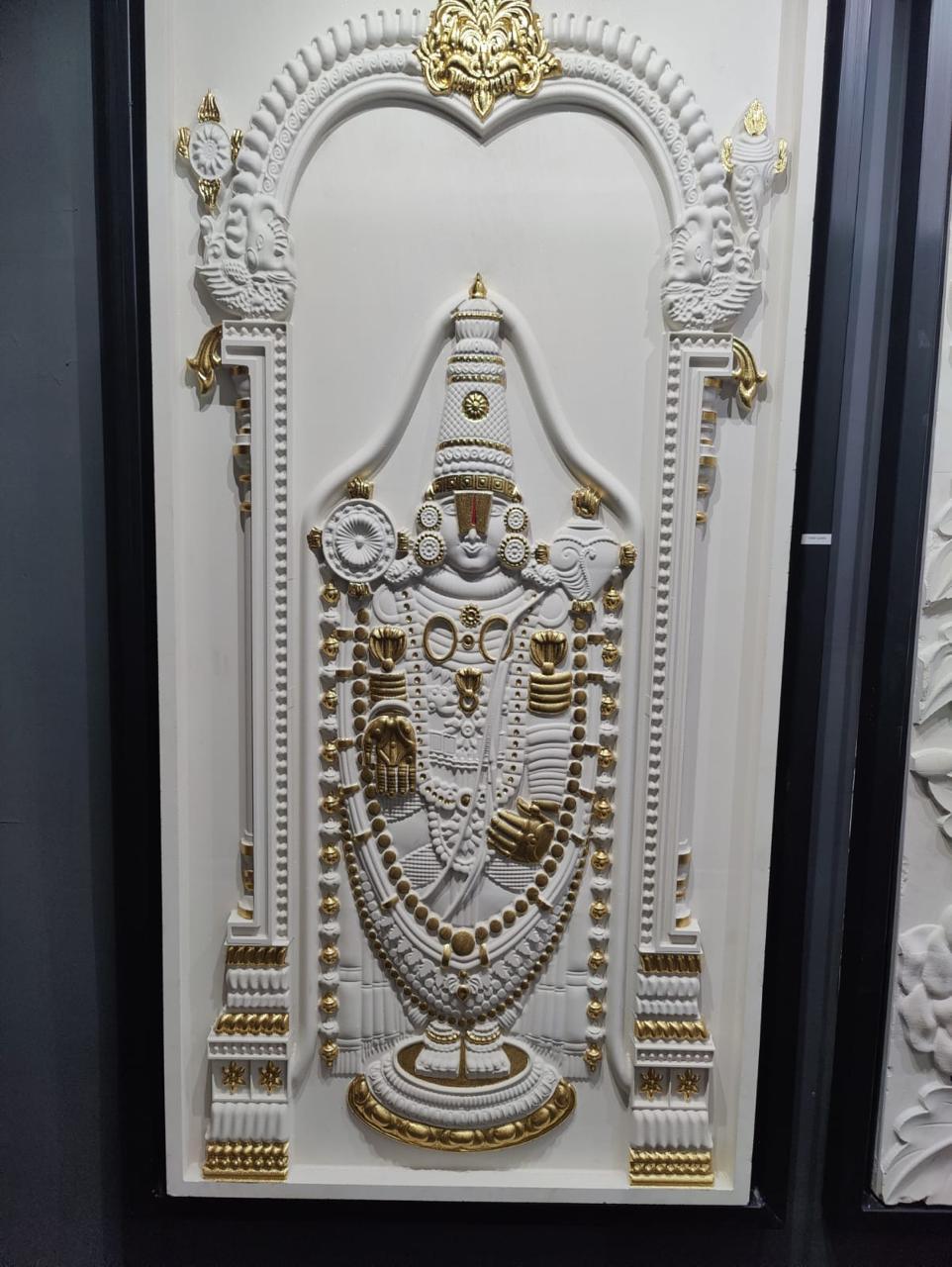 Divine Tirupati Balaji – 3D Sacred Wall Panel (₹1800/sq. ft)