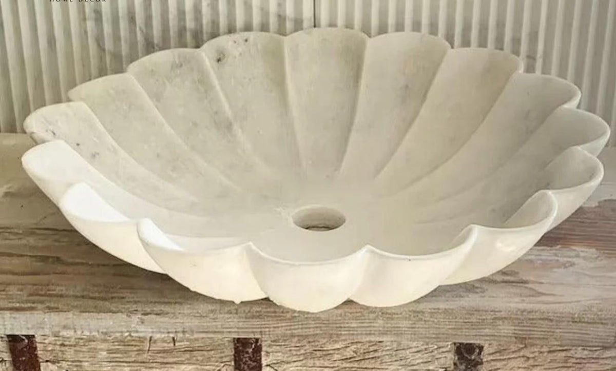 Lotus Blossom Marble Vessel Sink