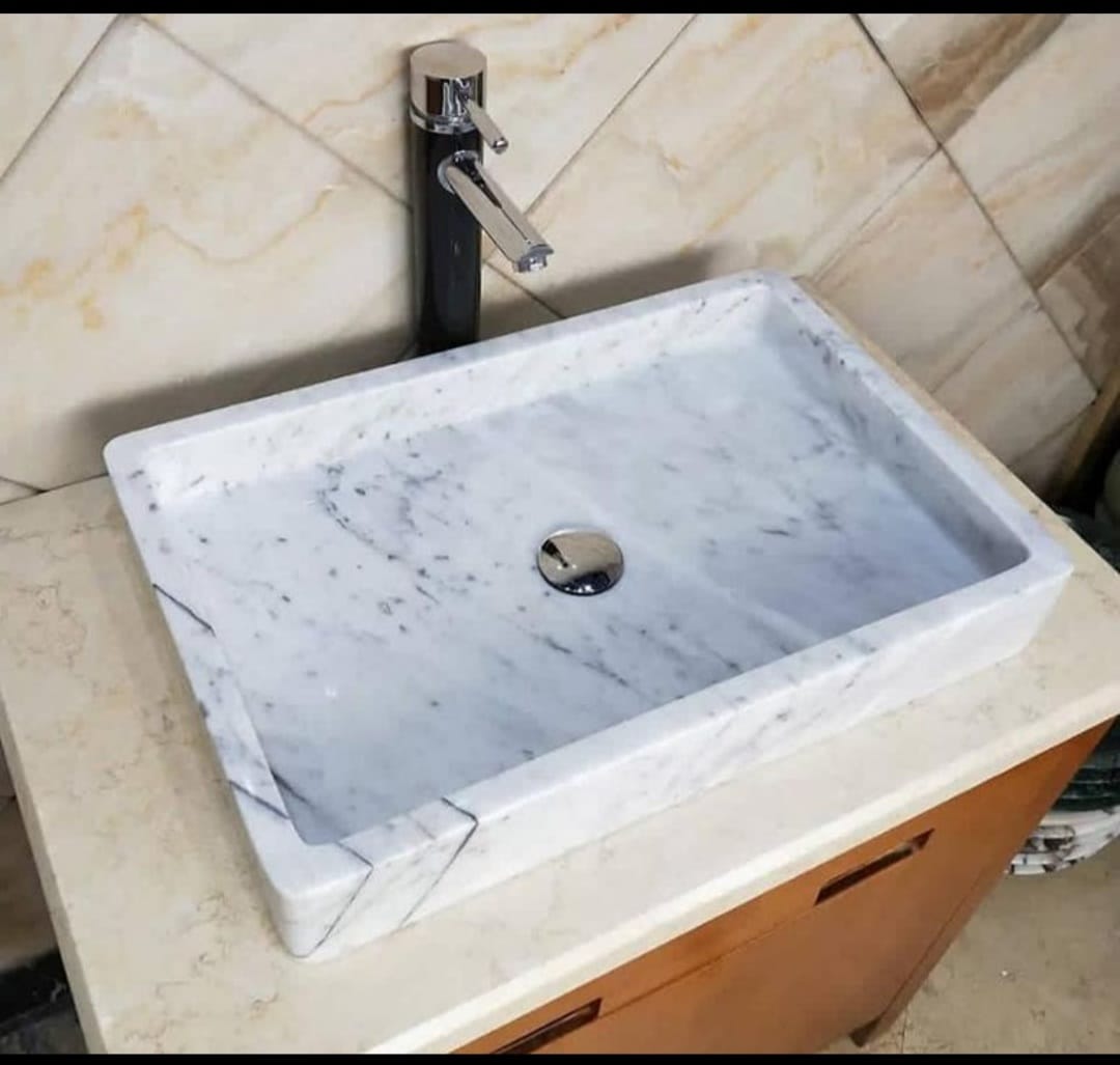 Rectangular Marble Countertop Basin