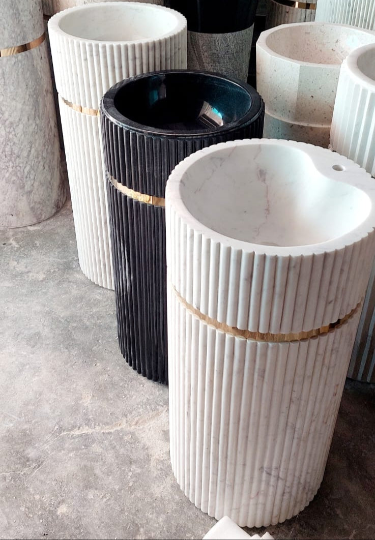 Vertical Fluted Pedestal Basins