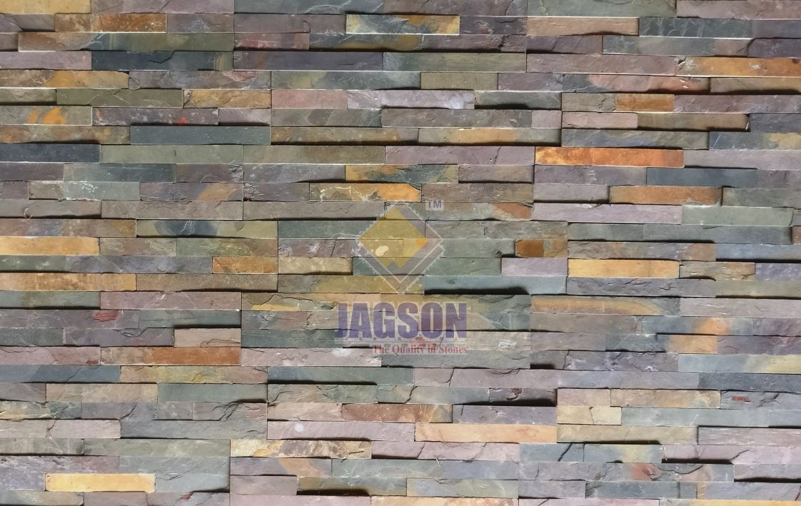 Indian Multicolor Slate Stone Panel (15x60 cm)