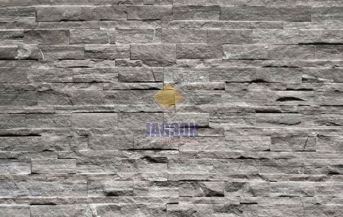 M Black Split Stone Wall Panel (15x60 cm)