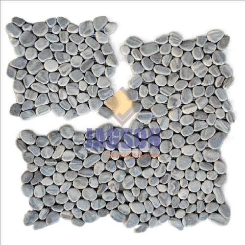 Marble Tumbled Pebble Mosaic-Nova Grey (27x27 cm)