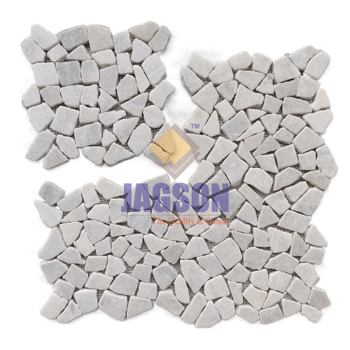 Marble Tumbled Random Mosaic-Escara White