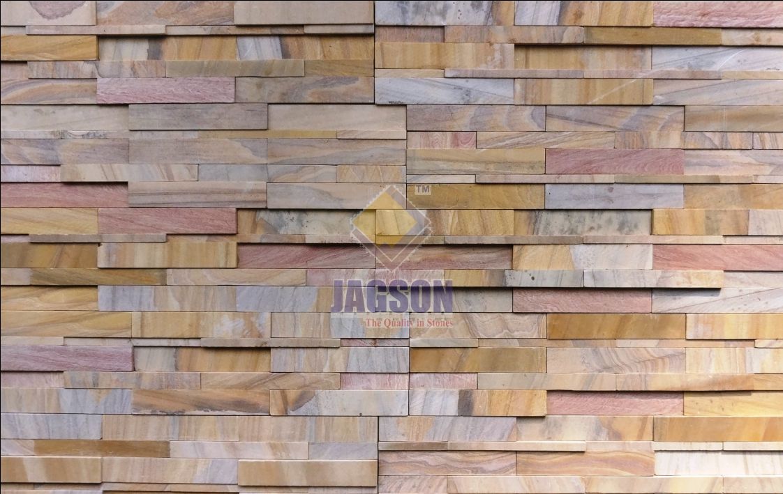 Rainbow Sandstone Wall Panel (15x60 cm)