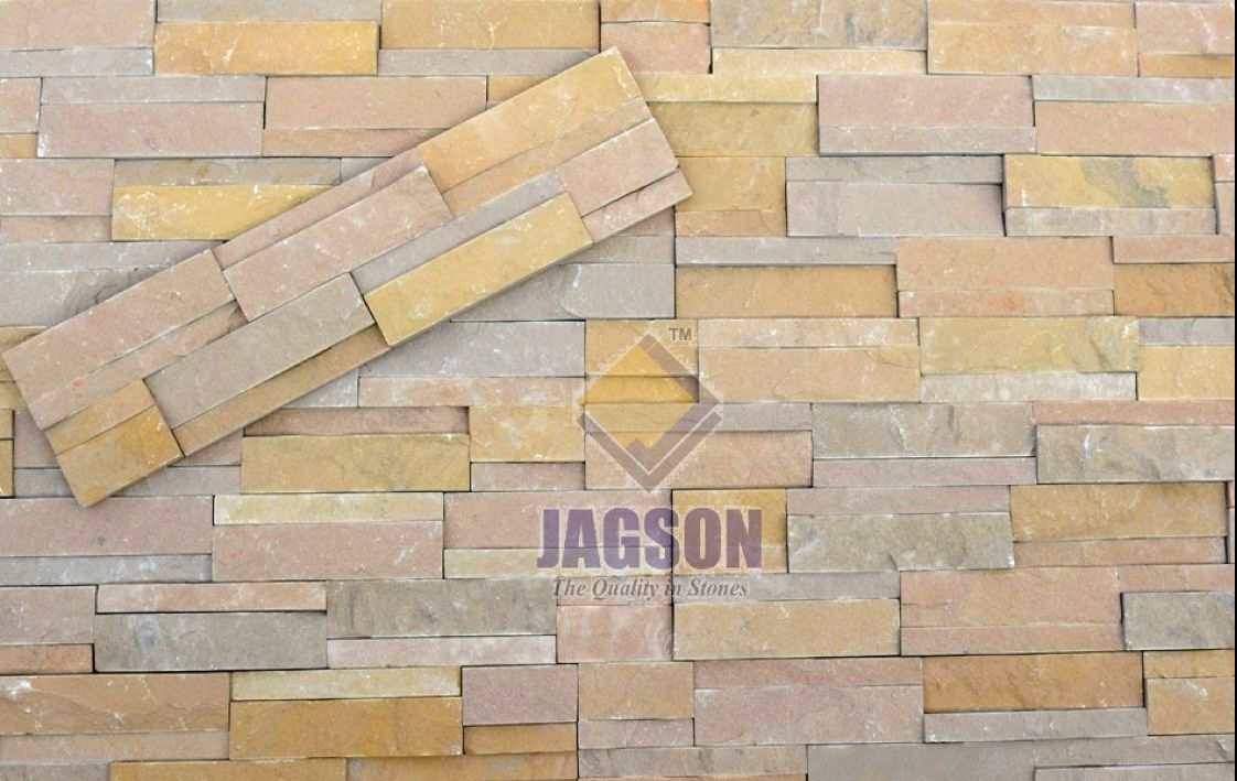 Yellow Sandstone Ledge Stone Panel (15x60 cm)